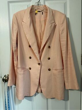 DKNY pink linen blend blazer
